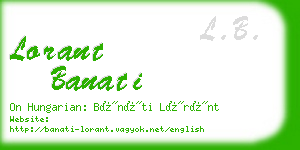 lorant banati business card